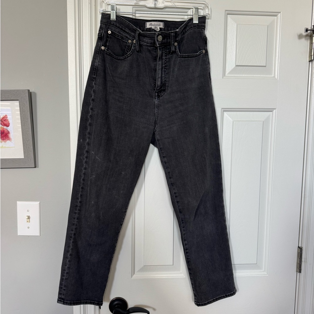 Madewell Black High-Waist Straight Leg Jeans